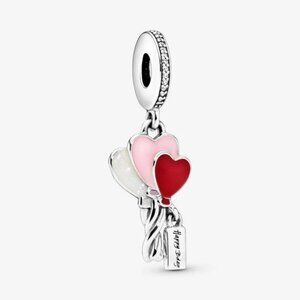 Pandora Heart Balloon Charm - Red, Pink, White